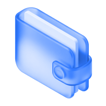 Built In Wallet Gradient Glass Icon CoinSWS | BRIX Template
